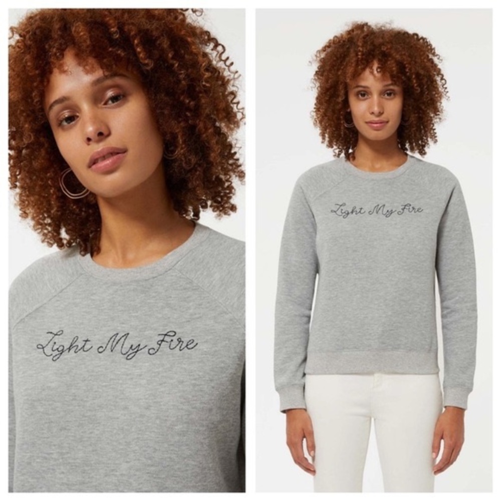 Rebecca Minkoff Light My Fire Grey Pullover Medium Sweatshirt